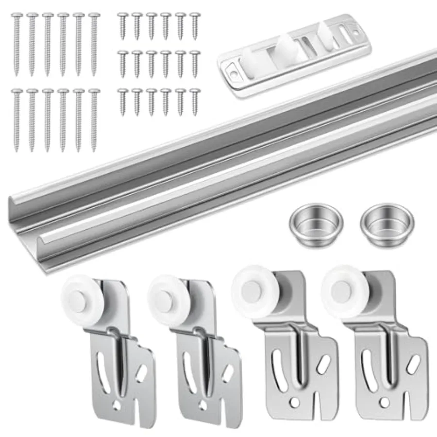Therwen 1 Pcs By-Pass Closet Track Kit, Slidg Door Track Hardware Set, Galvanized Brass-Plated Pulls Used to Hang By-Passg Bifo
Therwen 1 Pcs By-Pass Closet Track Kit, Slidg Door Track Hardware Set, Galvanized Brass-Plated Pulls Used to Hang By-Passg Bifo