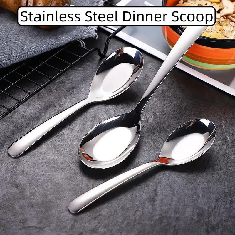 Stainless Steel Dinner Scoop Flat Spoon Restaurant Flatware Tableware Soup Spoon Kitchen Tableware
Stainless Steel Dinner Scoop Flat Spoon Restaurant Flatware Tableware Soup Spoon Kitchen Tableware
