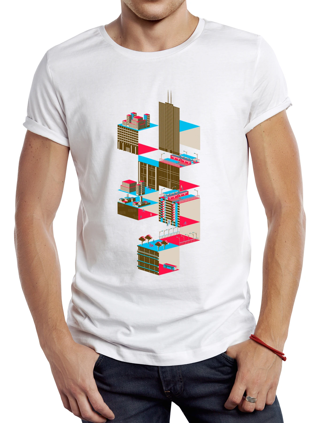 FPACE Fashion Trend 3D Geometric City Printed T-Shirt Men's Short Sleeve T-Shirt Casual Versatile Tops
FPACE Fashion Trend 3D Geometric City Printed T-Shirt Men's Short Sleeve T-Shirt Casual Versatile Tops