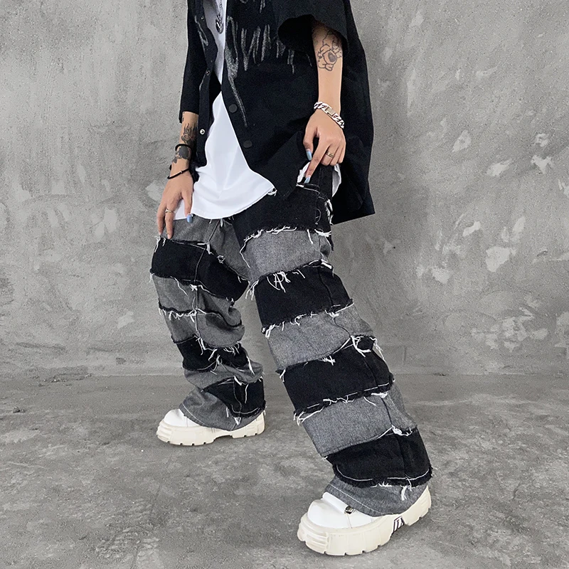 American High Street k Sle Spliced Jeans Loose Wide Leg Straight Cut ex Vintage Hip Hop Lazy Sle Tassel Casual Jeans
American High Street k Sle Spliced Jeans Loose Wide Leg Straight Cut ex Vintage Hip Hop Lazy Sle Tassel Casual Jeans