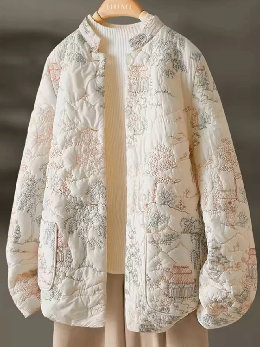 Ele Embroidered Slim Fit Cotton Jaet Women's Sle Autumn Winter Lightweight Filled Stand Collar ort Outerwear
Ele Embroidered Slim Fit Cotton Jaet Women's Sle Autumn Winter Lightweight Filled Stand Collar ort Outerwear