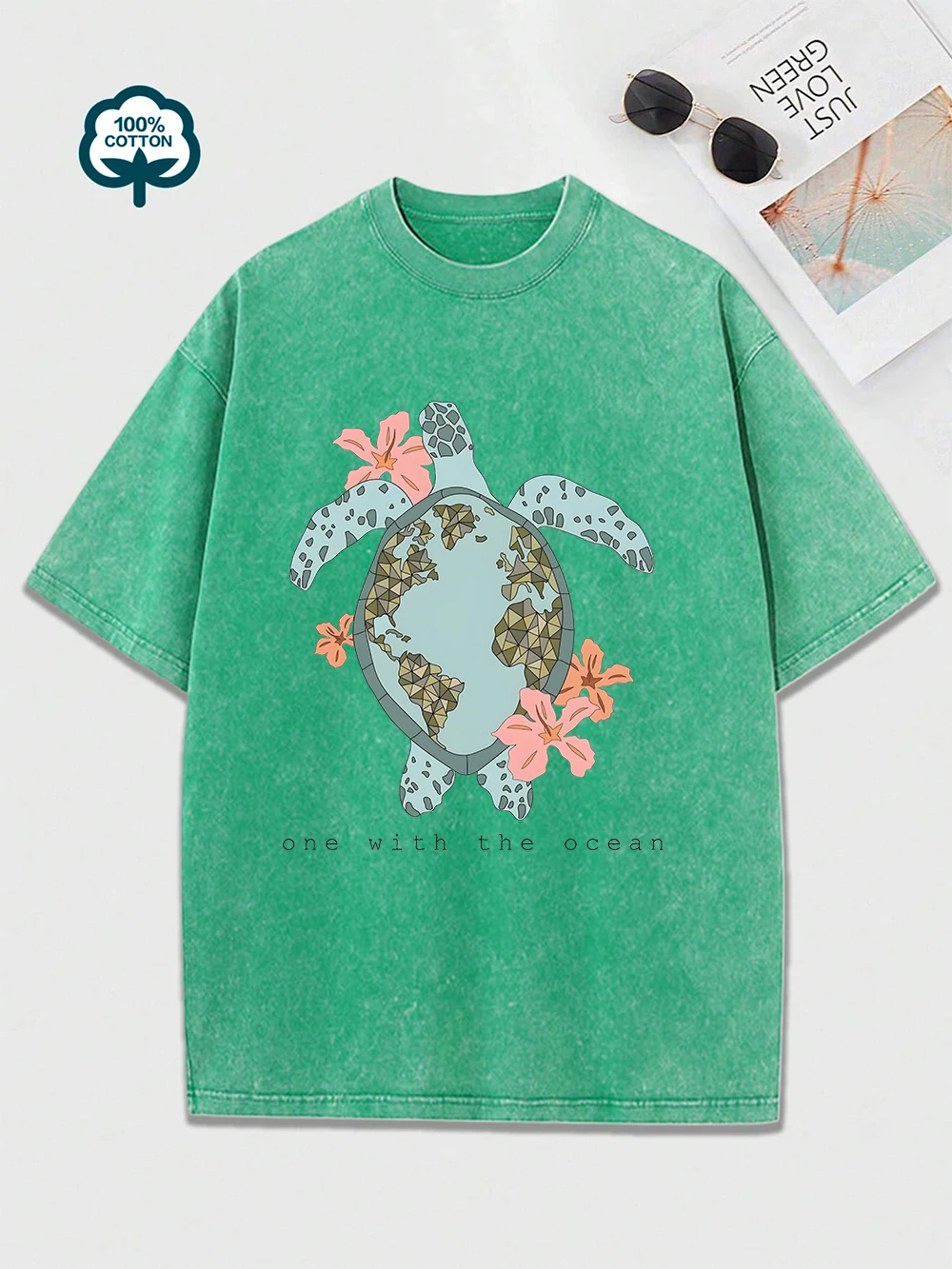 Sea Turtle Cartoons Printing Washed T-Shirt Women Cotton Oversize Tops Casual O-Neck Distressed T Shirt Street Womans Clothes
Sea Turtle Cartoons Printing Washed T-Shirt Women Cotton Oversize Tops Casual O-Neck Distressed T Shirt Street Womans Clothes