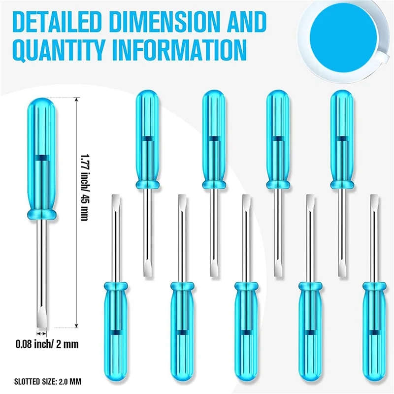 Fresh 500PCS Mini Slotted Screwdriver, 2.0Mm Flat Head 45Mm Length For Small Appliances Repair
Fresh 500PCS Mini Slotted Screwdriver, 2.0Mm Flat Head 45Mm Length For Small Appliances Repair