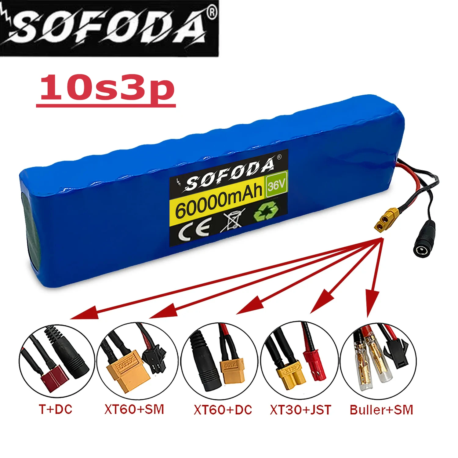 36V 60Ah 18650 Rechargeable Lithium Battery Pack 10S3P 1000W Power Modified Bicycle Scooter Electric Vehicle with BMS
36V 60Ah 18650 Rechargeable Lithium Battery Pack 10S3P 1000W Power Modified Bicycle Scooter Electric Vehicle with BMS