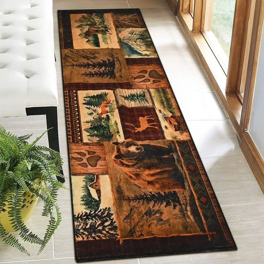 Rustic Cabin Rug 2x7 Runner, Lodge Bear Moose Deer Runner Rug for Hallway, Southwestern Wildlife Washable Hall Carpet Runners No
Rustic Cabin Rug 2x7 Runner, Lodge Bear Moose Deer Runner Rug for Hallway, Southwestern Wildlife Washable Hall Carpet Runners No