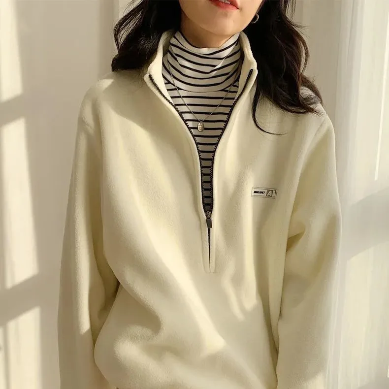 Women Casual Kpop Fashion Plus Velevt Sweatshirt Korean Fleece Hoodies Sweatshirts Top Autumn Winter Warm Zipper Pullover
Women Casual Kpop Fashion Plus Velevt Sweatshirt Korean Fleece Hoodies Sweatshirts Top Autumn Winter Warm Zipper Pullover