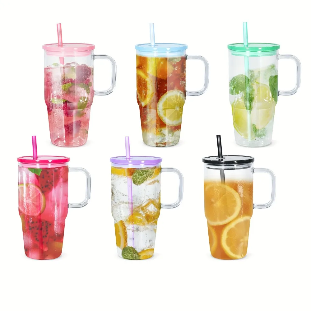 6pcs, 20oz Plastic Tumblers With Handle, Insulated Acrylic Cups With Colored Plastic Lids And Straws, Summer Cold Water Drinking
6pcs, 20oz Plastic Tumblers With Handle, Insulated Acrylic Cups With Colored Plastic Lids And Straws, Summer Cold Water Drinking