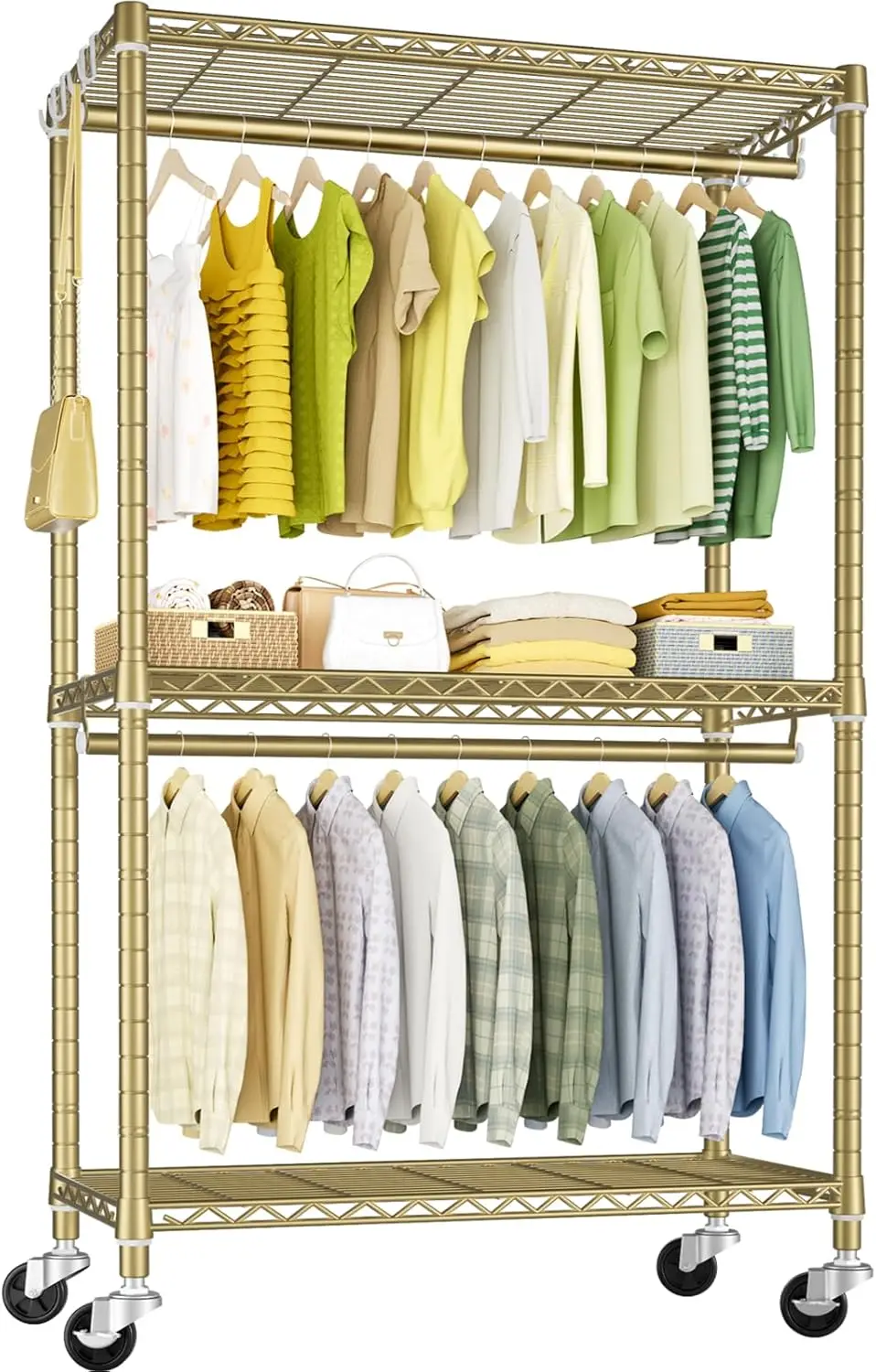P3 Rolling Clothes Rack, Clothing Racks for Hanging Clothes, Heavy Duty Garment Rack with Wheels, Freestanding Portable Close
P3 Rolling Clothes Rack, Clothing Racks for Hanging Clothes, Heavy Duty Garment Rack with Wheels, Freestanding Portable Close