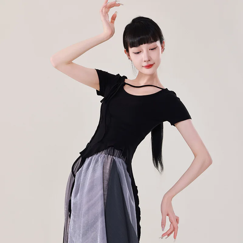 Dance Clothing Women's Modern Dance Costume Teacher Xia New Skinny Irregular High-end Classical Dance Daily Body Top
Dance Clothing Women's Modern Dance Costume Teacher Xia New Skinny Irregular High-end Classical Dance Daily Body Top