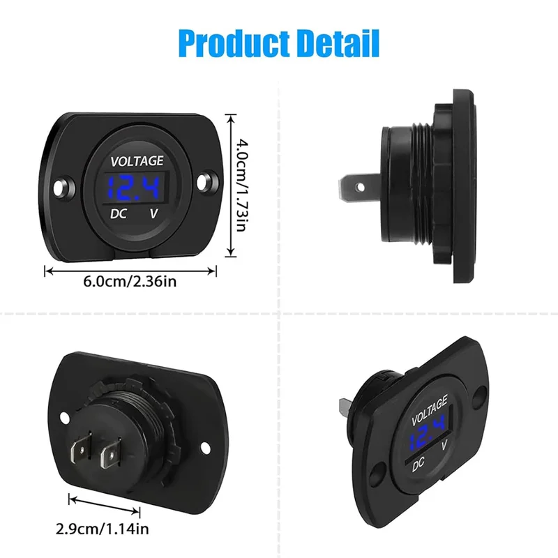 Digital Voltage Meter DC 12-24V Waterproof Meter Car Voltmeter Round With LED Digital Display Panel For Car Motorcycle Boat RV
Digital Voltage Meter DC 12-24V Waterproof Meter Car Voltmeter Round With LED Digital Display Panel For Car Motorcycle Boat RV