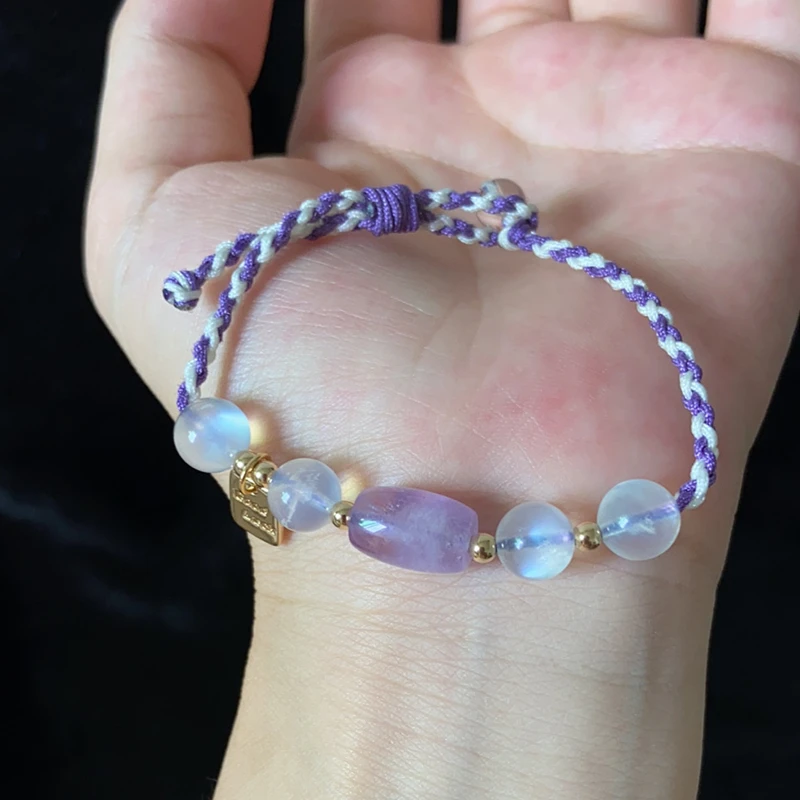 Handmade Braided Rope Lucky String Bracelet Lavender Amethyst/Moonstone Bracelets for Women Bring You Lucky Peaceful Adjustable
Handmade Braided Rope Lucky String Bracelet Lavender Amethyst/Moonstone Bracelets for Women Bring You Lucky Peaceful Adjustable