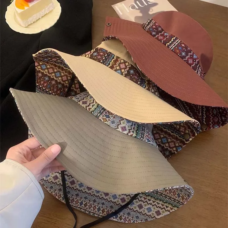 American Bohemian Style Large Brim Summer Beach Holiday Bucket Hat Outing Easy Match Panama Hat Hiking Women Cloche Hat
American Bohemian Style Large Brim Summer Beach Holiday Bucket Hat Outing Easy Match Panama Hat Hiking Women Cloche Hat