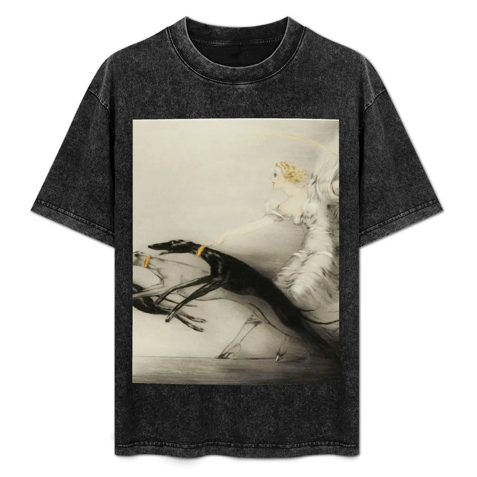 Vintage Art Deco illustration, woman walking her greyhound dogs T-Shirt Urban Style Print T-Shirt
Vintage Art Deco illustration, woman walking her greyhound dogs T-Shirt Urban Style Print T-Shirt