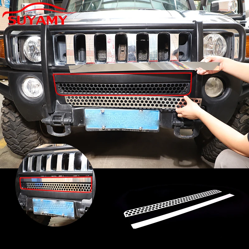 Stainless Steel Car Front Bumper Grille Air Intake Cover Mesh trim Sticker For 2005-2009 Hummer H3 Auto Accessories
Stainless Steel Car Front Bumper Grille Air Intake Cover Mesh trim Sticker For 2005-2009 Hummer H3 Auto Accessories