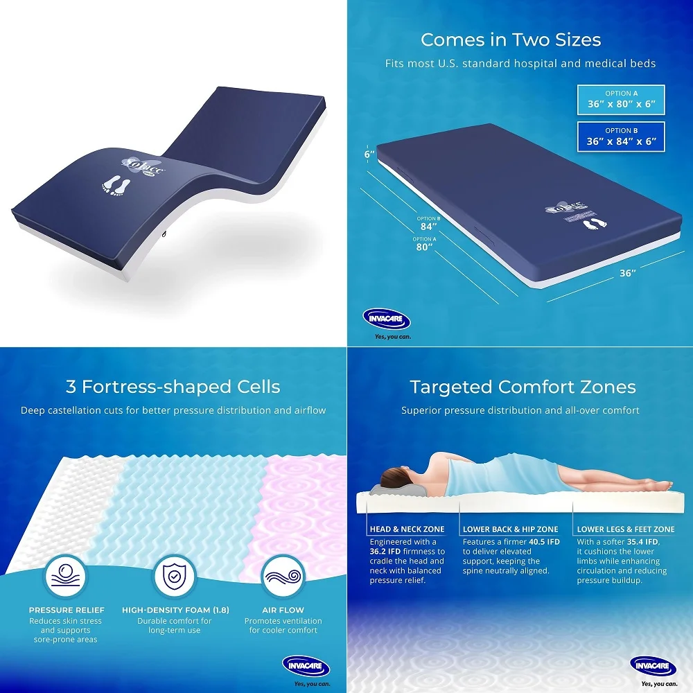 Hospital Bed Mattress for Home amp Clinical Use Sized at 80 x 36 x 6, Medical Bed Mattress for Back Pain with Waterproof Cover,
Hospital Bed Mattress for Home amp Clinical Use Sized at 80 x 36 x 6, Medical Bed Mattress for Back Pain with Waterproof Cover,