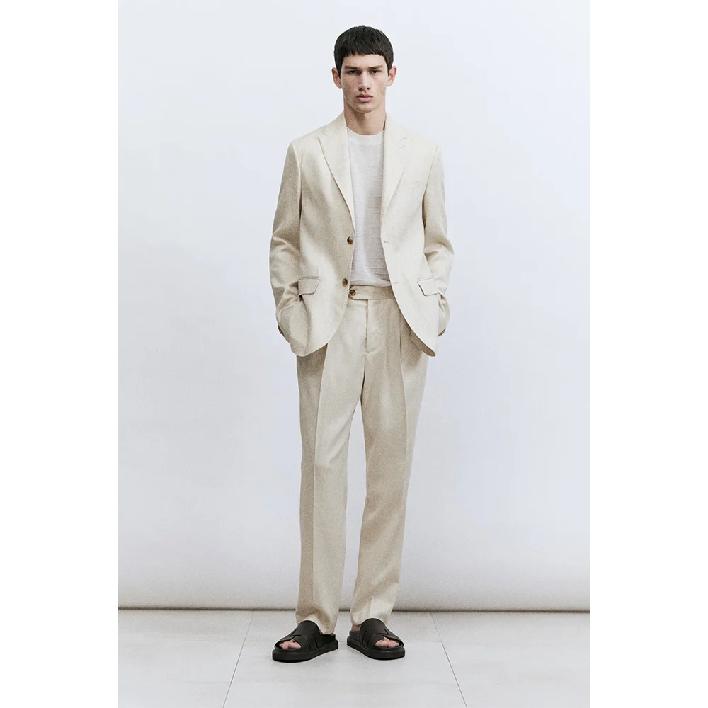 Regular Fit Linen Blend Suit 2 Piecs Jacket Pants Beige Men's Suits For Party Wear Relax Single Breasted
Regular Fit Linen Blend Suit 2 Piecs Jacket Pants Beige Men's Suits For Party Wear Relax Single Breasted