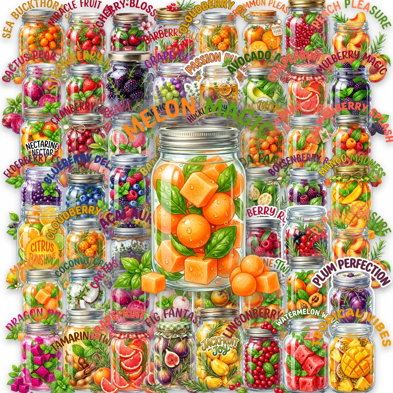New 50 canned fruit stickers, waterproof and transparent pet stickers for daily bottled fruit decoration materials
New 50 canned fruit stickers, waterproof and transparent pet stickers for daily bottled fruit decoration materials