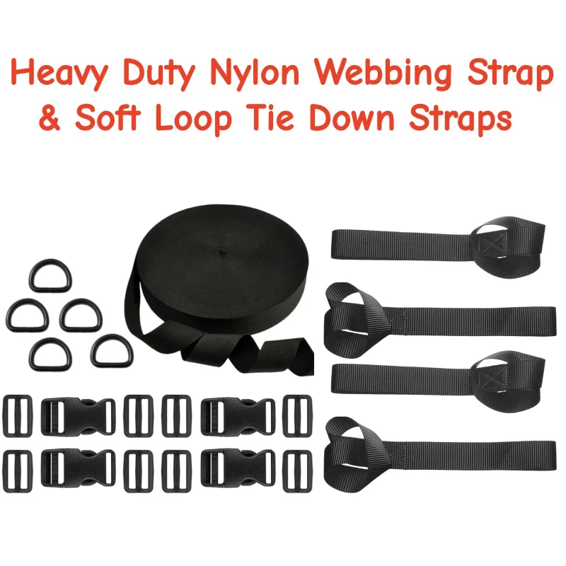 4Pcs Soft Loop Tie Down Straps 40.5cm And 1Pcs Heavy Duty Nylon Webbing Strap 15M For Multipurpose Secure Tie Downs
4Pcs Soft Loop Tie Down Straps 40.5cm And 1Pcs Heavy Duty Nylon Webbing Strap 15M For Multipurpose Secure Tie Downs