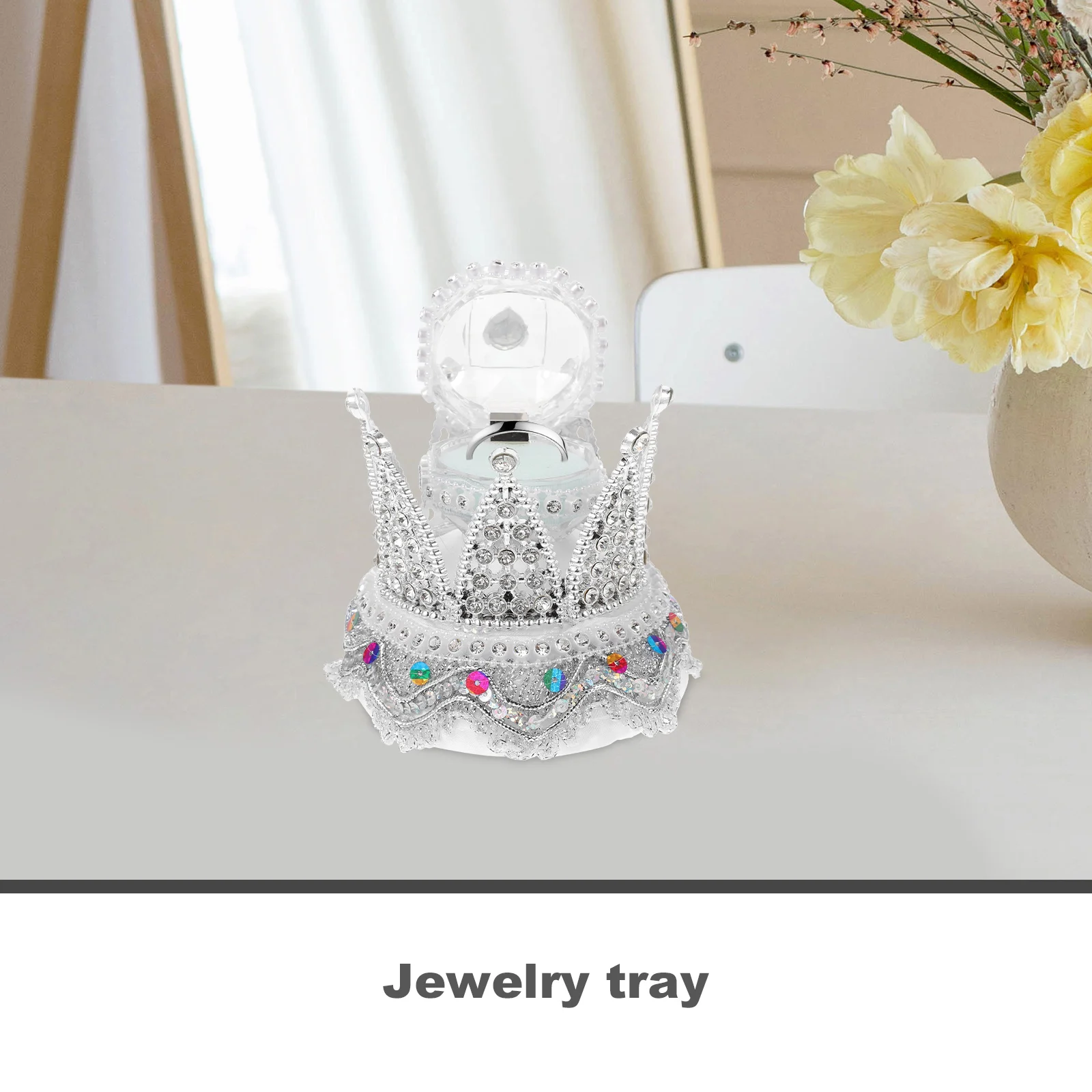 Vintage Ring Pillow Box Crown Jewelry Display Holder Wedding Engagement Proposal Shiny Rhinestone Trinket Storage Case
Vintage Ring Pillow Box Crown Jewelry Display Holder Wedding Engagement Proposal Shiny Rhinestone Trinket Storage Case