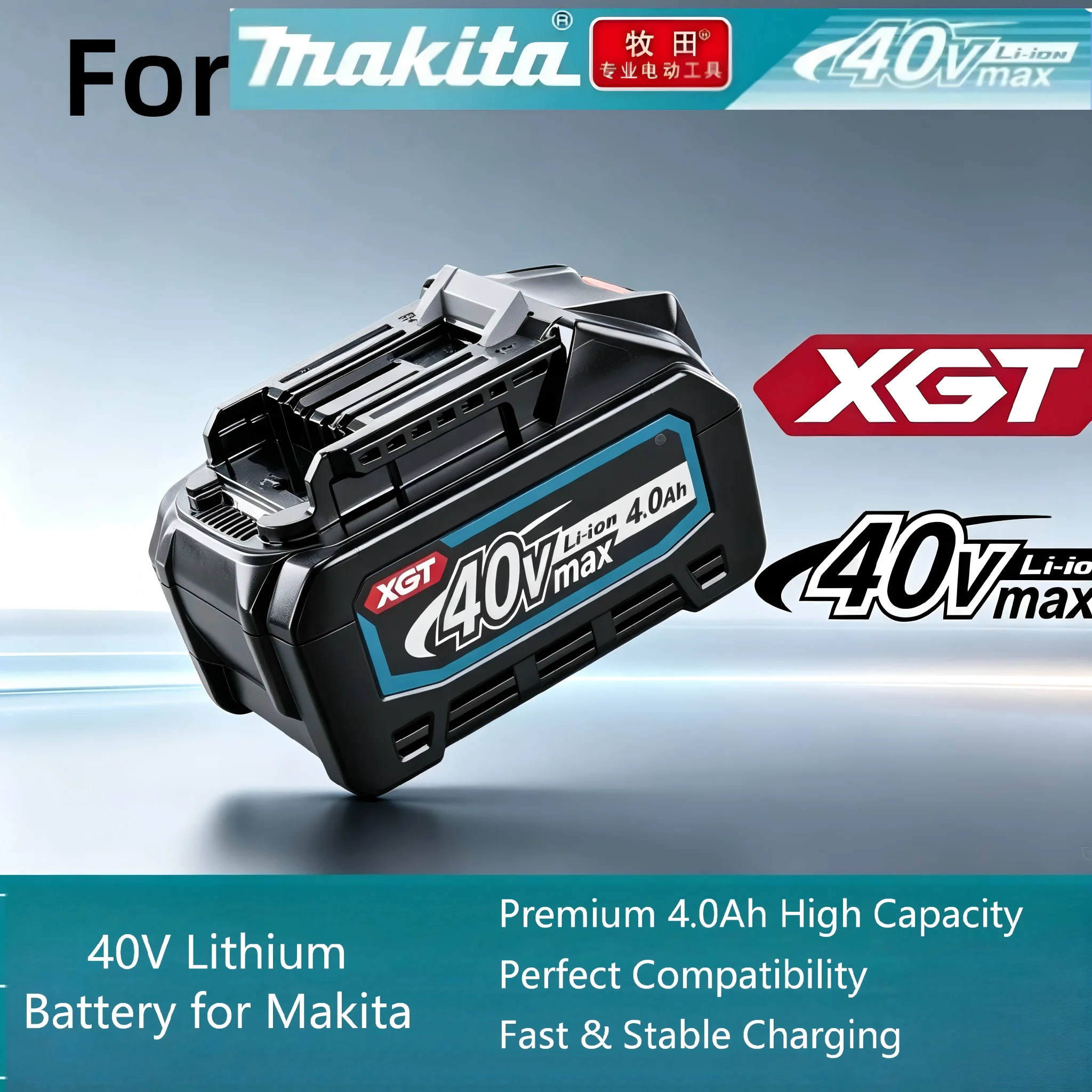 High Capacity 40V Max XGT 4.0Ah Lithium-ion Battery Replacement for Makita BL4040 BL4025 BL4050 Cordless Power Tools Battery
High Capacity 40V Max XGT 4.0Ah Lithium-ion Battery Replacement for Makita BL4040 BL4025 BL4050 Cordless Power Tools Battery