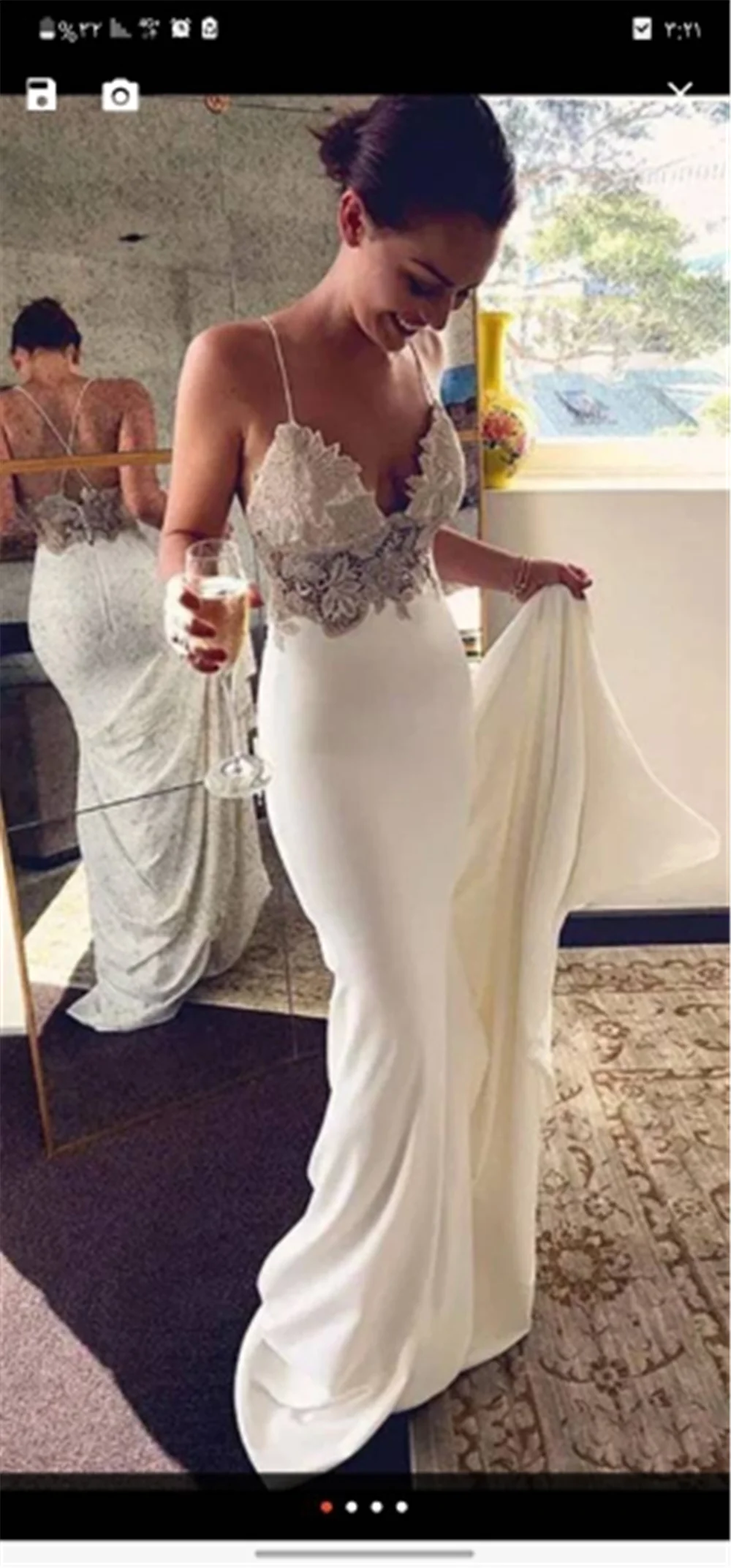 Beach Modern Bridal Gown Spaghetti Strap Appliques Lace Mermaid Stretchy Satin Wedding Dresses White Ivory Wedding Gown
Beach Modern Bridal Gown Spaghetti Strap Appliques Lace Mermaid Stretchy Satin Wedding Dresses White Ivory Wedding Gown