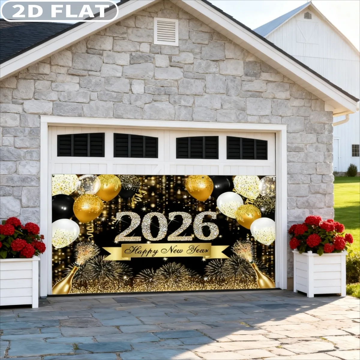 1pc 6x13ft New Year 2026 Garage Door Decor Golden Classical Clock Champagne Glasses Sparkling Garage Door Cover for Eve Holiday
1pc 6x13ft New Year 2026 Garage Door Decor Golden Classical Clock Champagne Glasses Sparkling Garage Door Cover for Eve Holiday