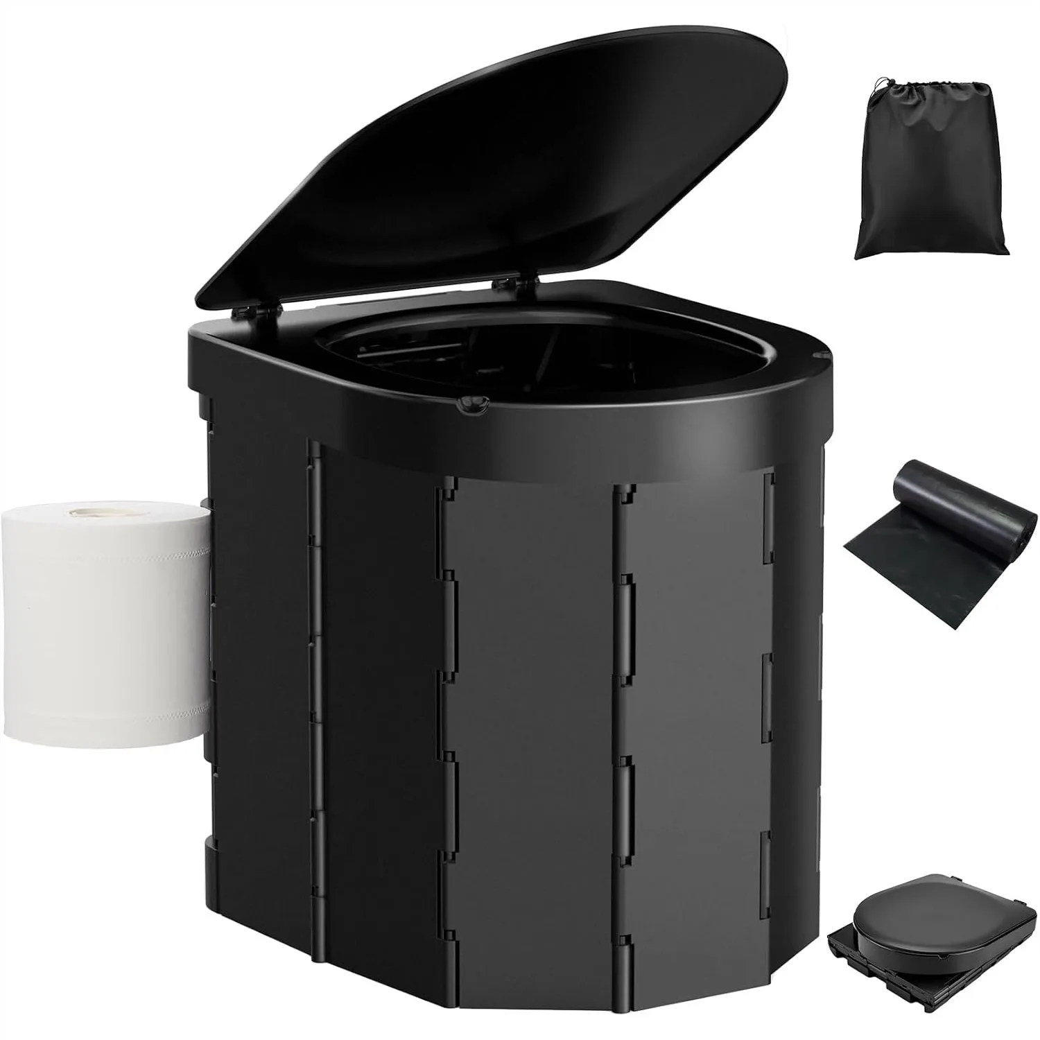 Portable Camping Toilet, Folding Toilet with Lid, Retractable TP Holder, Waterproof Porta Potty with Carry Bag, Liners for
Portable Camping Toilet, Folding Toilet with Lid, Retractable TP Holder, Waterproof Porta Potty with Carry Bag, Liners for