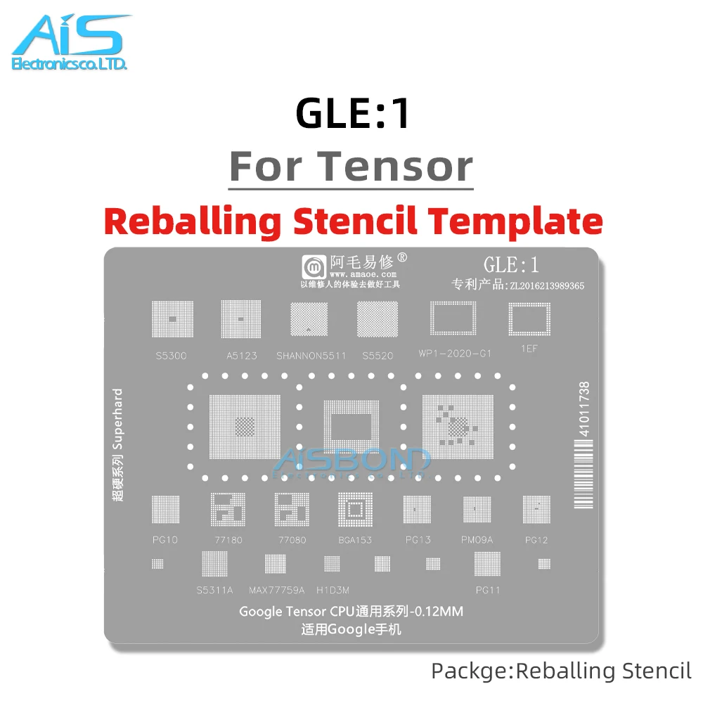 BGA Reballing Stencil Template For Google Pixel6Pro Pixel6 Pro Tensor CPU PG10 MAX77759A S5300 Plate Steel Mesh Solder Template
BGA Reballing Stencil Template For Google Pixel6Pro Pixel6 Pro Tensor CPU PG10 MAX77759A S5300 Plate Steel Mesh Solder Template