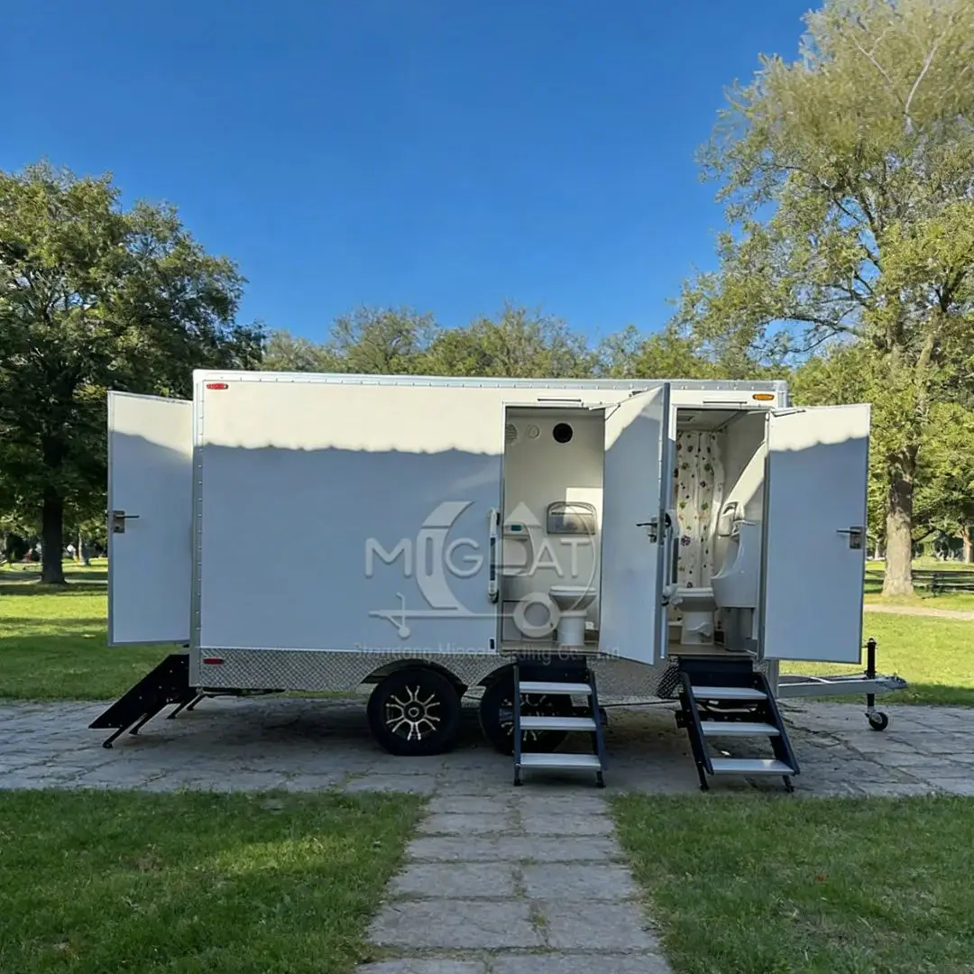 4-Stall Towable Mobile Restroom with Independent Compartments Portable Toilet for Construction Sites Parks And Events
4-Stall Towable Mobile Restroom with Independent Compartments Portable Toilet for Construction Sites Parks And Events