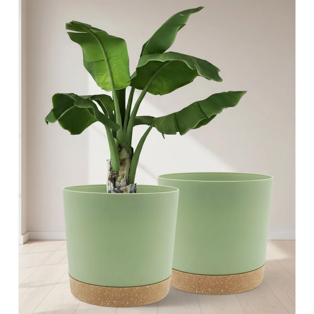 12 Inch Plant Pots 2 Pack with Drainage Holes & Saucer, Modern Indoor Outdoor Flower Planters for Home Garden Decor
12 Inch Plant Pots 2 Pack with Drainage Holes & Saucer, Modern Indoor Outdoor Flower Planters for Home Garden Decor