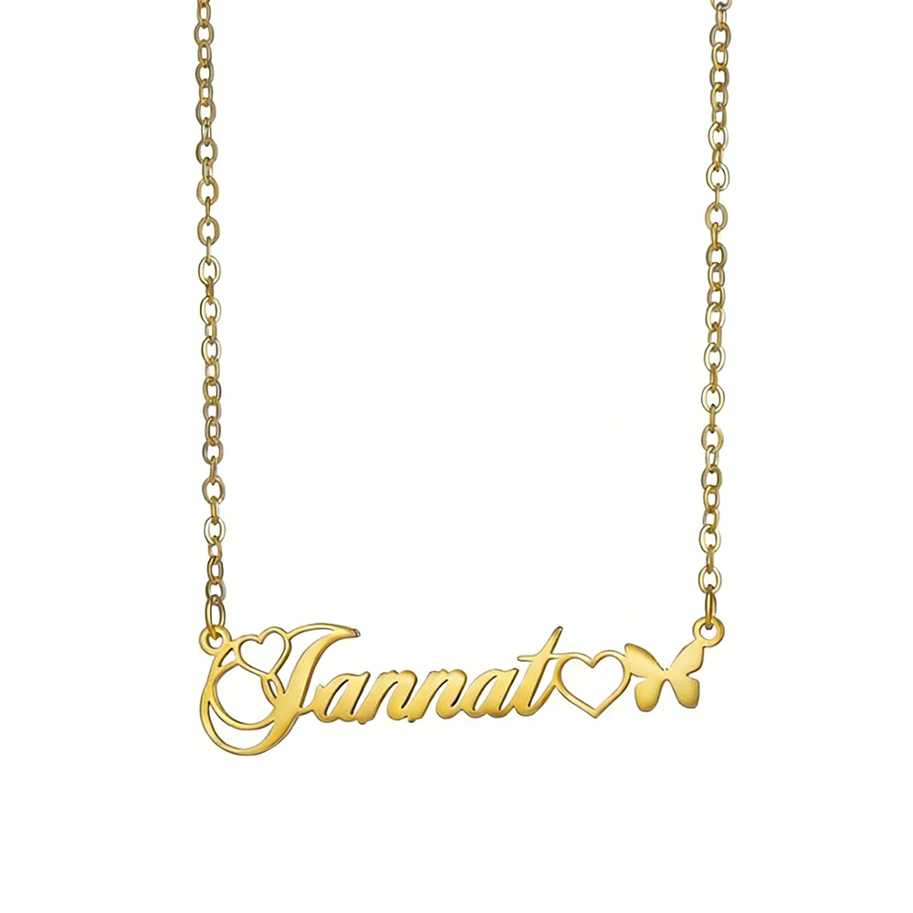 Personalized Name Necklace: Heart-Shaped Butterfly Pendant with Stainless Steel Chain—A Stylish Gift for Women and Men
Personalized Name Necklace: Heart-Shaped Butterfly Pendant with Stainless Steel Chain—A Stylish Gift for Women and Men