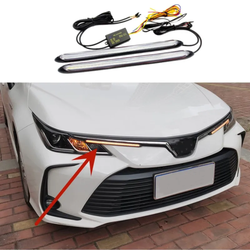 2pcs LED Car DRL Daytime Running Light Auto Headlight Strip Waterproof Flow White Turn Signal Yellow Day Lights Universal 12v
2pcs LED Car DRL Daytime Running Light Auto Headlight Strip Waterproof Flow White Turn Signal Yellow Day Lights Universal 12v
