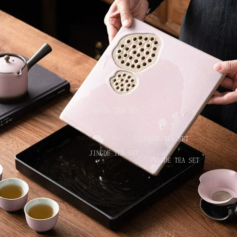 Pink Ceramic Tea Tray Square Storage Small Dry Foam Tray Household Chinese Style Lotus Shaped Tea Tray Kung Fu Tea Set Trays
Pink Ceramic Tea Tray Square Storage Small Dry Foam Tray Household Chinese Style Lotus Shaped Tea Tray Kung Fu Tea Set Trays