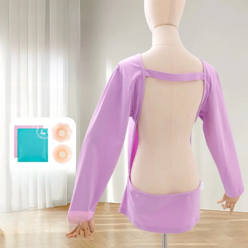 Women's Backless Long-Sleeved T-shirt Special Dog Days Back-drying Design Loose Fit Sun Massage Sun-drying Top
Women's Backless Long-Sleeved T-shirt Special Dog Days Back-drying Design Loose Fit Sun Massage Sun-drying Top