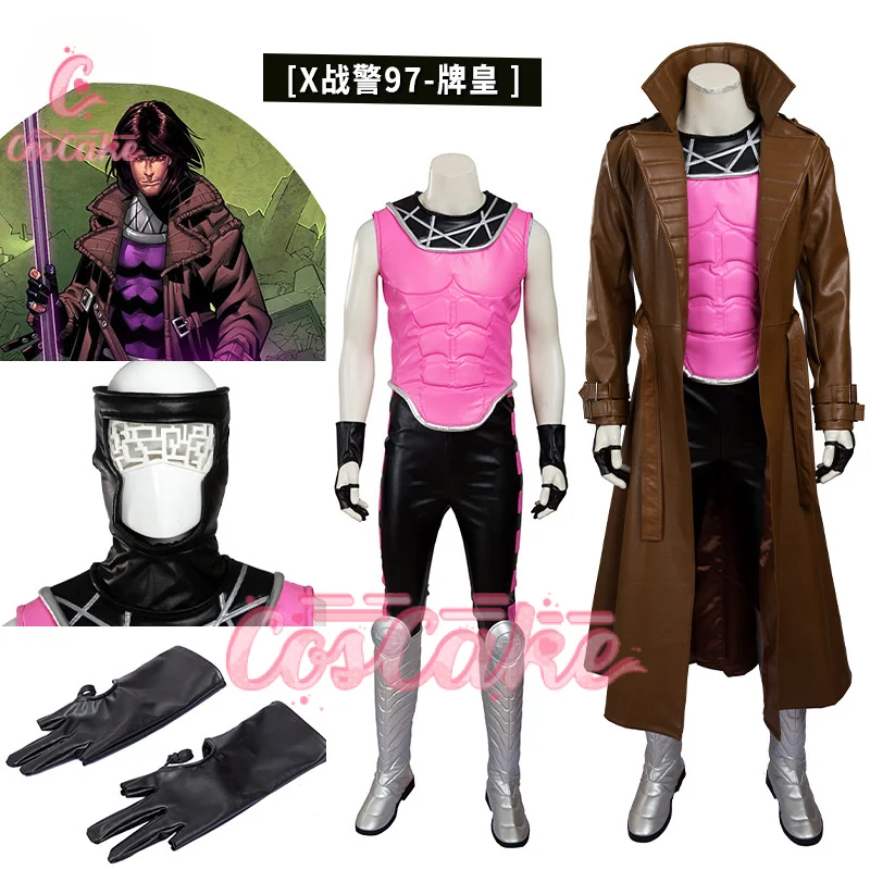Gambit Cosplay Costume Remy Etienne LeBeau Leather Trench Jumpsuit Headmask Fullset Outfits Halloween Party Roleplay Uniform
Gambit Cosplay Costume Remy Etienne LeBeau Leather Trench Jumpsuit Headmask Fullset Outfits Halloween Party Roleplay Uniform