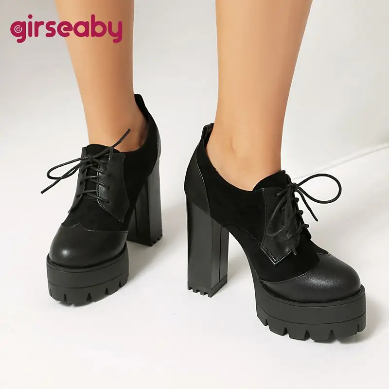 Женские туфли Girseaby в стиле ретро, с круглым носком, на массивном каблуке 11 см, платформа 3,5 см, на шнуровке, разноцветные, большие размеры 42, 43, 44, 45, 46, для свиданий
Женские туфли Girseaby в стиле ретро, с круглым носком, на массивном каблуке 11 см, платформа 3,5 см, на шнуровке, разноцветные, большие размеры 42, 43, 44, 45, 46, для свиданий