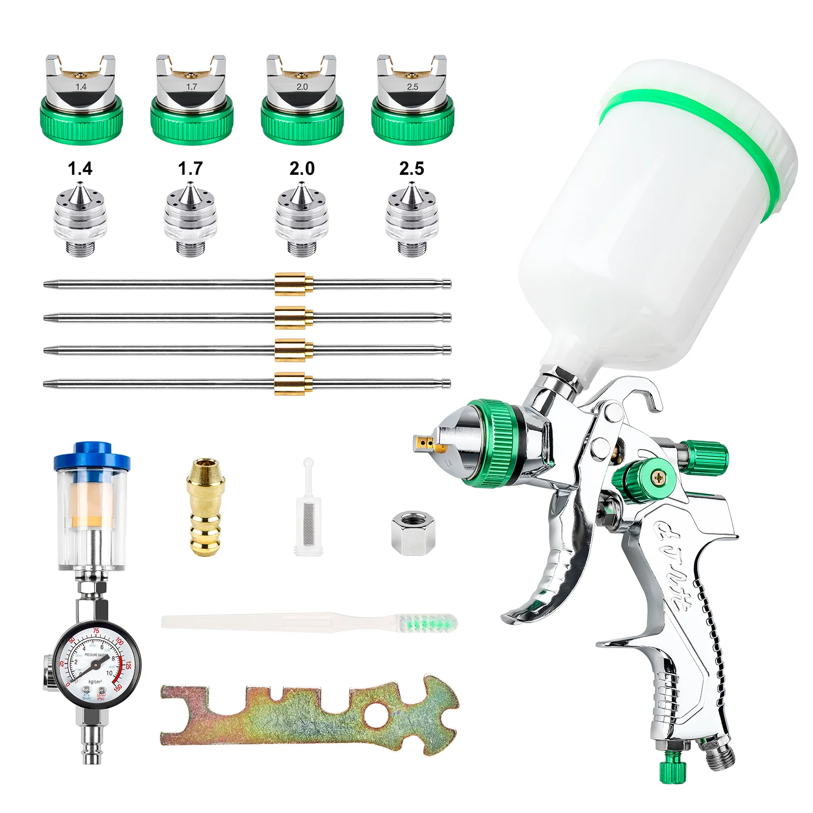 1.4/1.7/2.0/2.5mm HVLP Professional Spray Gun Nozzle Gravity Airbrush For Car Painting Home Portable Pneumatic Tools
1.4/1.7/2.0/2.5mm HVLP Professional Spray Gun Nozzle Gravity Airbrush For Car Painting Home Portable Pneumatic Tools