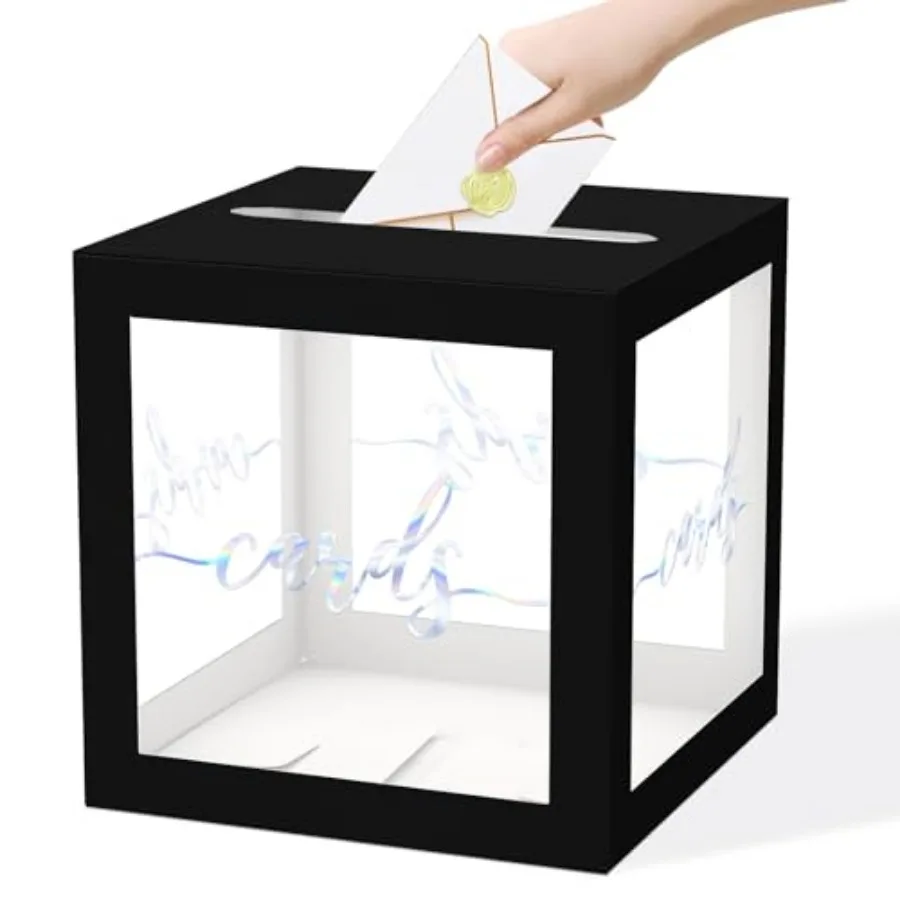 Card Box for Party, Iridescent Silver Foil Gift Cards Receiving Box Holder for Wedding, Bridal Shower, Graduation, Birthday, Re
Card Box for Party, Iridescent Silver Foil Gift Cards Receiving Box Holder for Wedding, Bridal Shower, Graduation, Birthday, Re