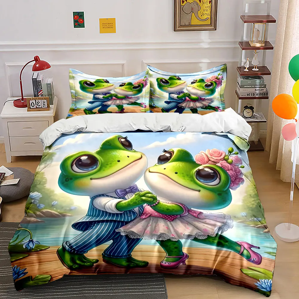 Romantic dancing frog couple Printed Duvet Cover Set1 Duvet Cover+2 PillowcaseMulti Size Bedroom Bedding Decor Luxury gifts
Romantic dancing frog couple Printed Duvet Cover Set1 Duvet Cover+2 PillowcaseMulti Size Bedroom Bedding Decor Luxury gifts