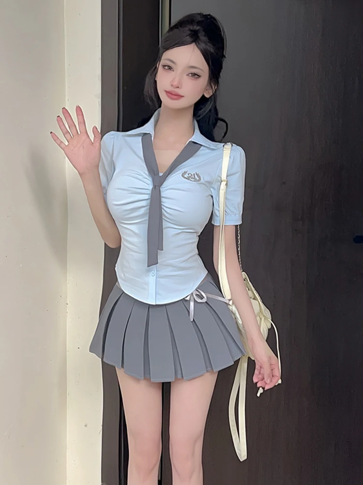 Elegant Pure Desire Slim Fit Short Sleeve Shirt And Pleated Skirt Workwear Two Piece Set College Style Fashionable Women...
Elegant Pure Desire Slim Fit Short Sleeve Shirt And Pleated Skirt Workwear Two Piece Set College Style Fashionable Women...