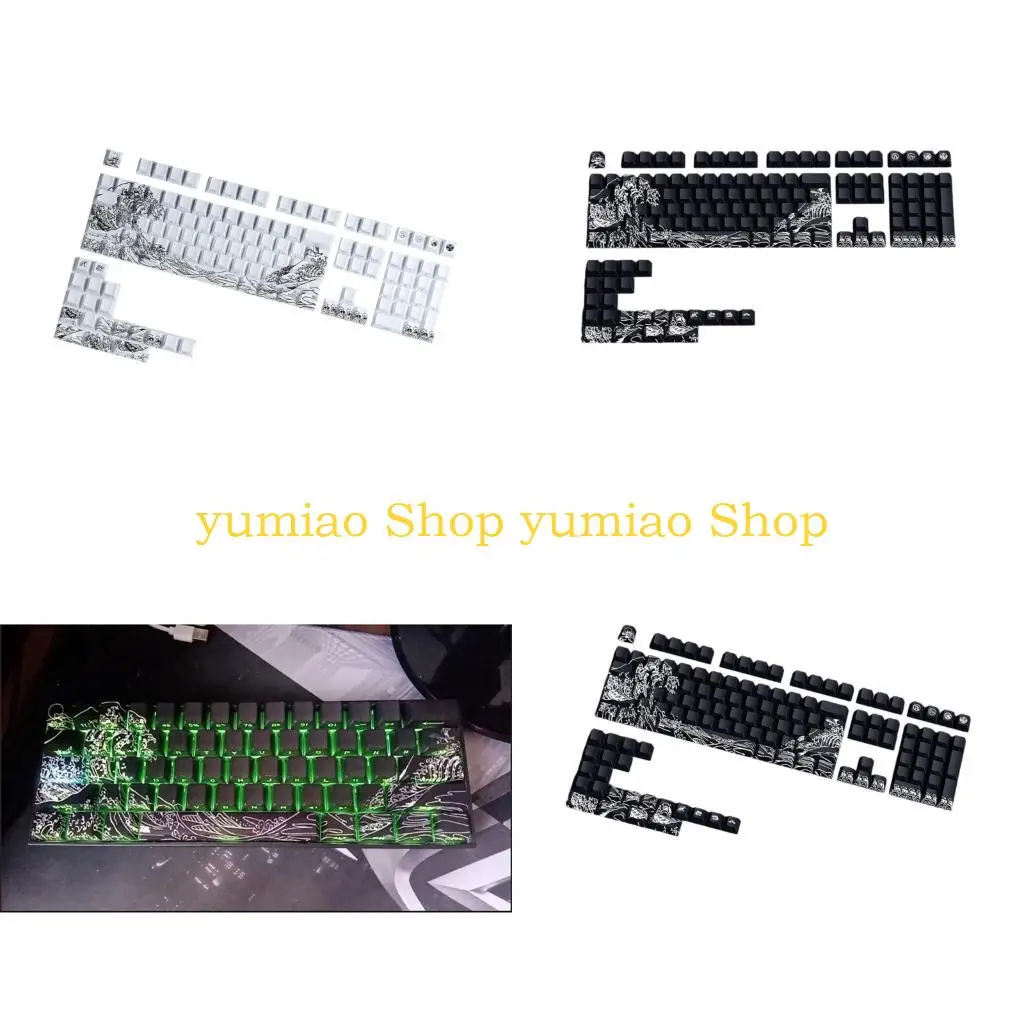 587B Fynmi Ukiyo e Themed Mechanical Keyboards Keycaps PBT Dying Sublimations 127Key Cherries Profile Side Engraving ANSI ISOs
587B Fynmi Ukiyo e Themed Mechanical Keyboards Keycaps PBT Dying Sublimations 127Key Cherries Profile Side Engraving ANSI ISOs