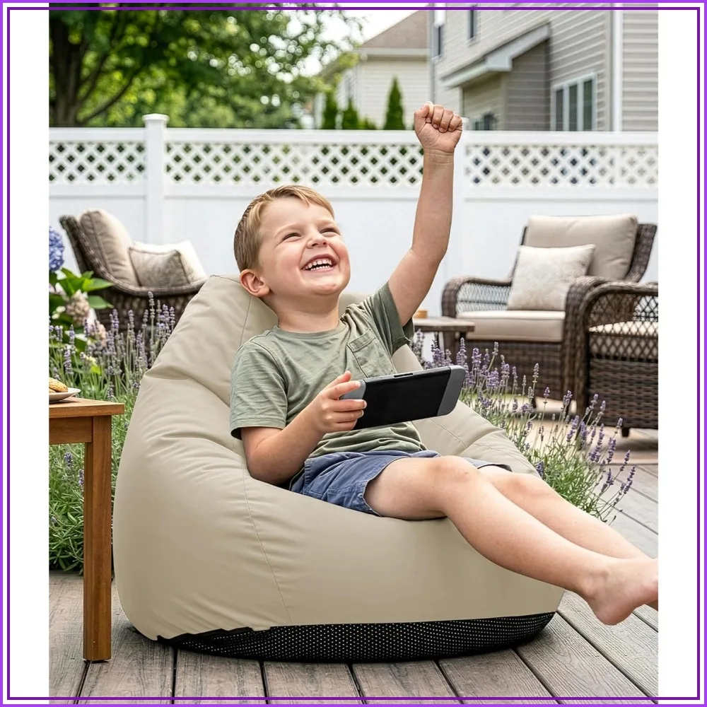 Small Beanbag Sofa with Shredded Foam Filling, Splash-Proof Detachable Zipper Cover with Handle for Patio Poolside Relaxing
Small Beanbag Sofa with Shredded Foam Filling, Splash-Proof Detachable Zipper Cover with Handle for Patio Poolside Relaxing