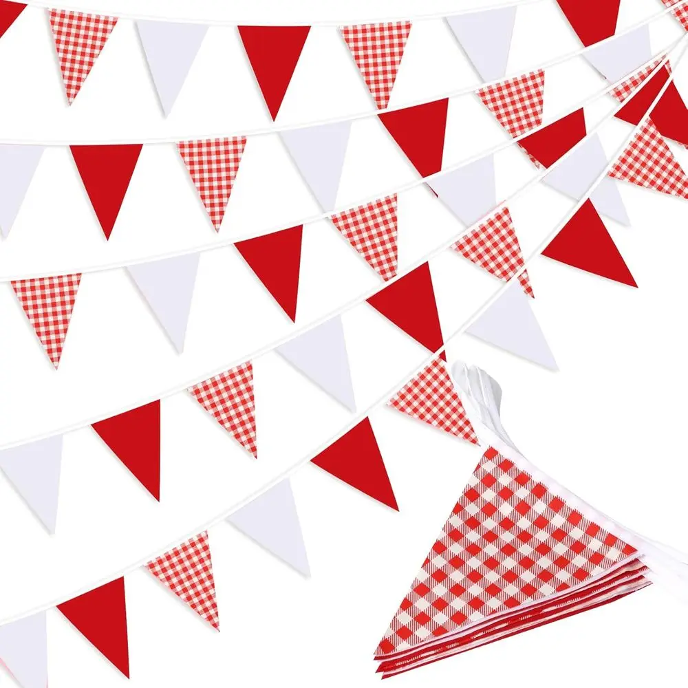Red Plaid White Checkered Pennant Banner Garland for Weddings, Birthdays, and Carnivals - 30 Ft, 33 Pcs
Red Plaid White Checkered Pennant Banner Garland for Weddings, Birthdays, and Carnivals - 30 Ft, 33 Pcs