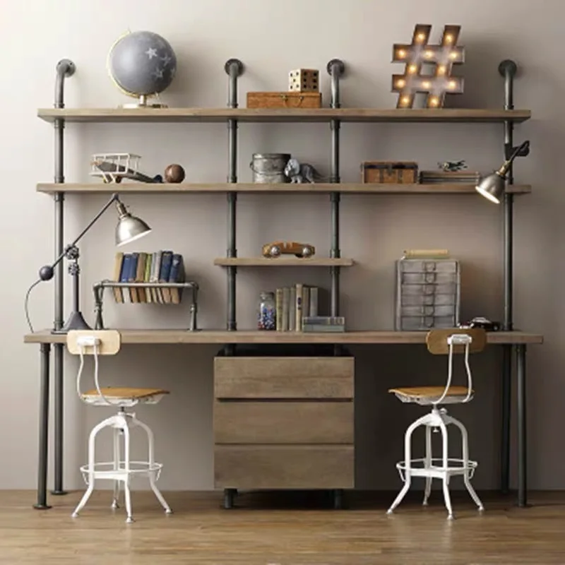 Wrought iron water pipe computer bookshelf creative wall storage desk integrated simple wall solid wood
Wrought iron water pipe computer bookshelf creative wall storage desk integrated simple wall solid wood