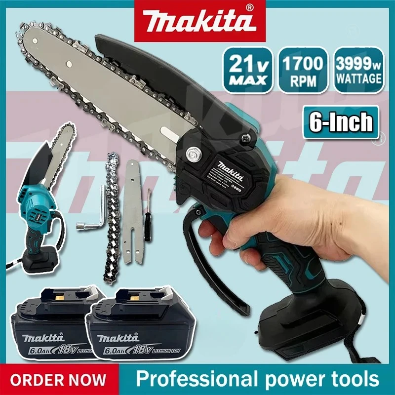 Makita 6 Inch Chain Saw Electric Saw Handheld Portable Wood Logging Chainsaw Garden Pruning Wood Power Tool
Makita 6 Inch Chain Saw Electric Saw Handheld Portable Wood Logging Chainsaw Garden Pruning Wood Power Tool