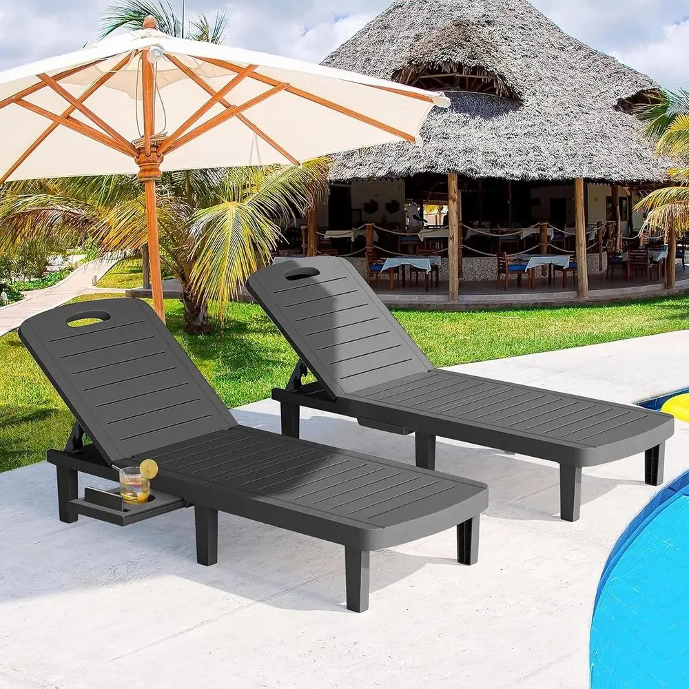 Adjustable 5-Position All-Weather Recliner Chairs for Outdoor, Patio, Poolside, Beach, Yard - Black
Adjustable 5-Position All-Weather Recliner Chairs for Outdoor, Patio, Poolside, Beach, Yard - Black