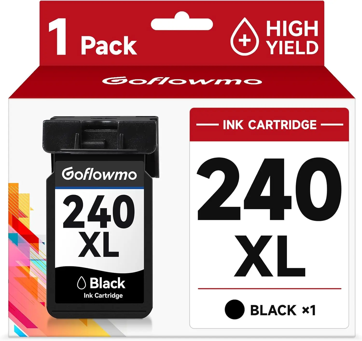Combo Pack Black Ink Cartridge 240XL 241XL for Canon Printers, 1 Pack
Combo Pack Black Ink Cartridge 240XL 241XL for Canon Printers, 1 Pack
