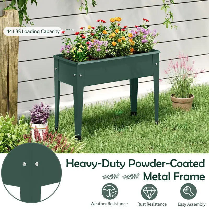 Raised Garden Bed Elevated Metal Gardening Box with Legs-Green
Raised Garden Bed Elevated Metal Gardening Box with Legs-Green