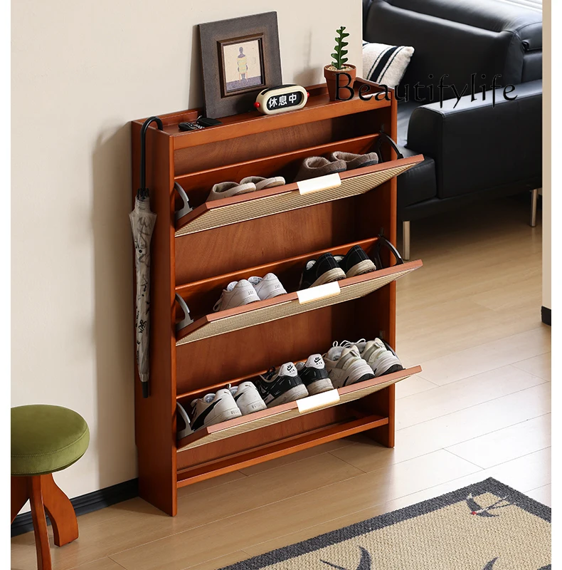 Rattan shoe cabinet Solid wood household door porch cabinet Small apartment tipping bucket ultra-thin shoe rack
Rattan shoe cabinet Solid wood household door porch cabinet Small apartment tipping bucket ultra-thin shoe rack