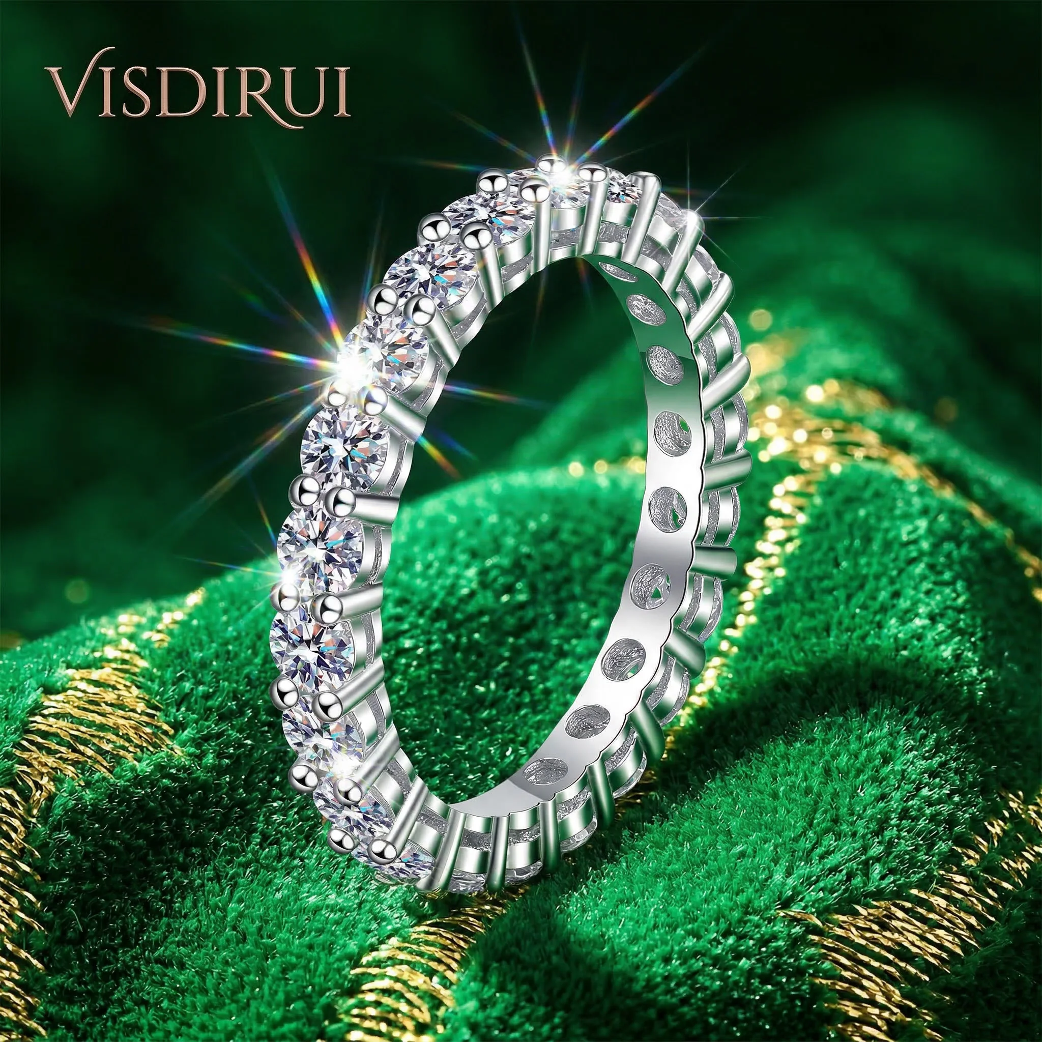 VISDIRUI 3mm Moissanite Full Eternity Band for Women D Color VVS1 S925 Sterling Silver Pave Set Stackable Anniversary Ring
VISDIRUI 3mm Moissanite Full Eternity Band for Women D Color VVS1 S925 Sterling Silver Pave Set Stackable Anniversary Ring